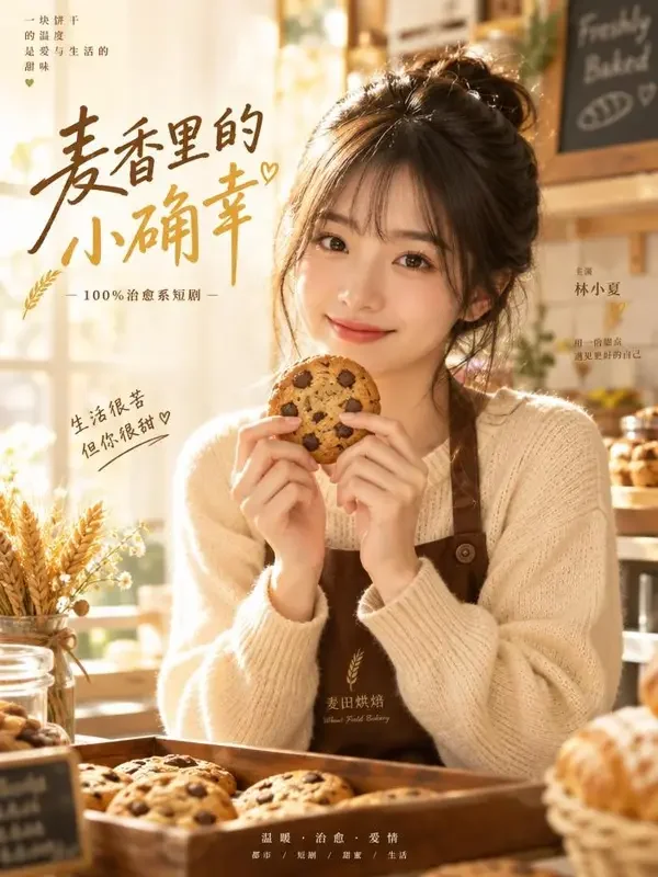 免费全集短剧 桃子面包店的四季 治愈短剧在线看 免费全集短剧《桃子面包店的四季》封面海报