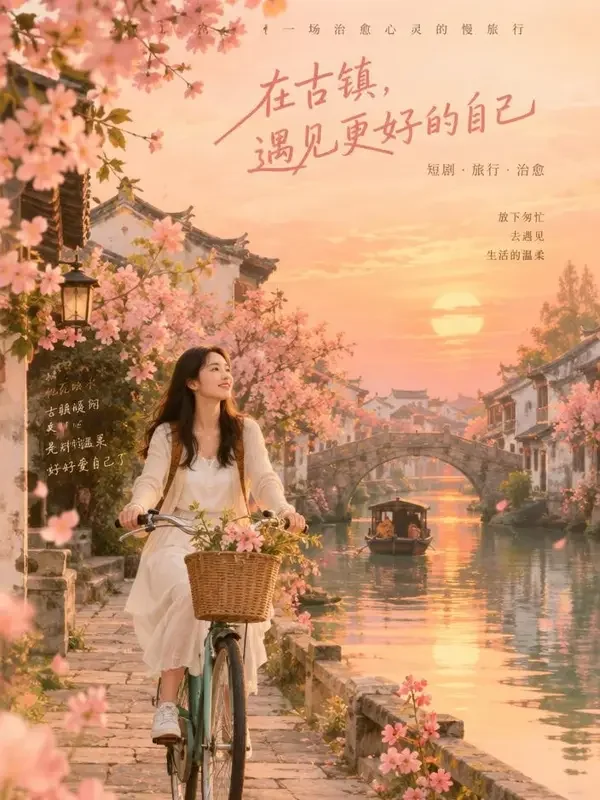 免费全集短剧 慢游桃夭小镇 治愈短剧在线看 免费全集短剧《慢游桃夭小镇》封面海报